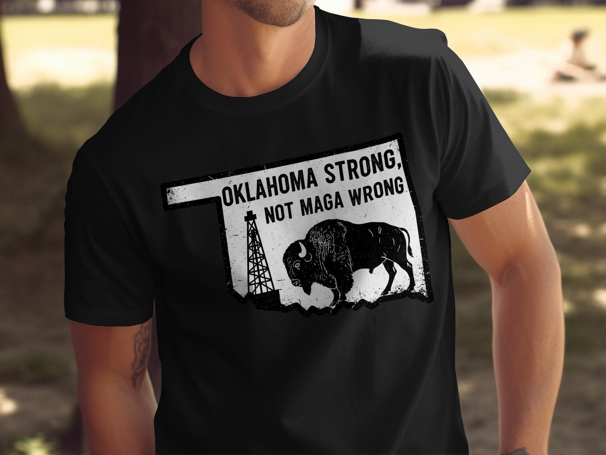 Oklahoma Strong Not MAGA Wrong Graphic Shirt product