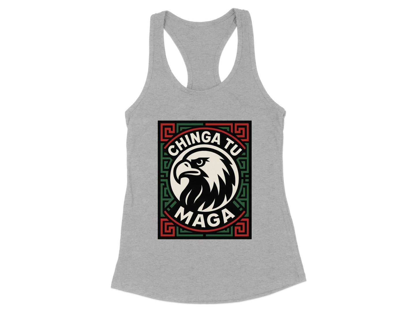 Chinga Tu Maga Eagle Design Graphic Tank Top