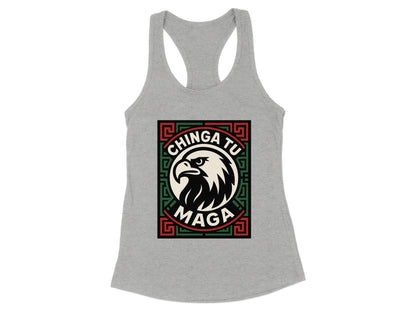 Chinga Tu Maga Eagle Design Graphic Tank Top