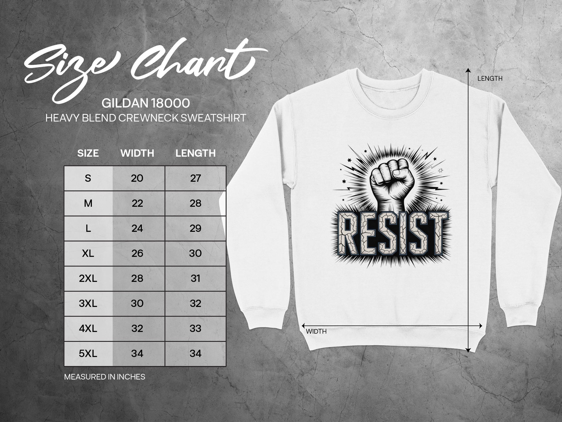 Resist Graphic Printed Heavy Blend Crewneck Sweatshirt product