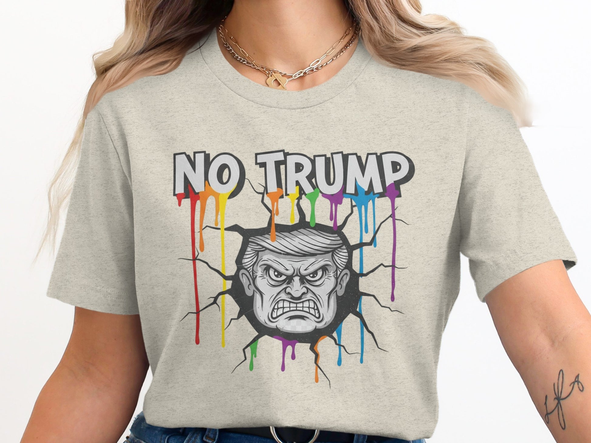 No Trump Graphic Tee Colorful Political Statement product
