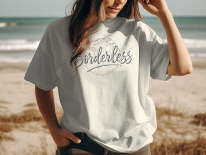 Trendy Borderless Design Beach Wear Casual T-Shirt product