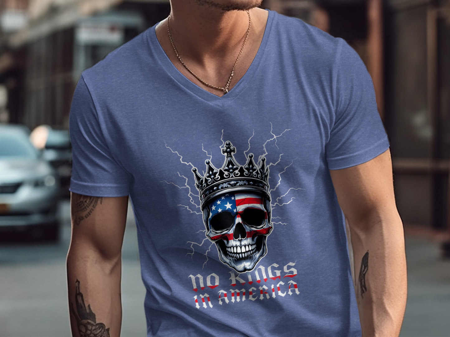 No Kings in America Skull Design Shirt