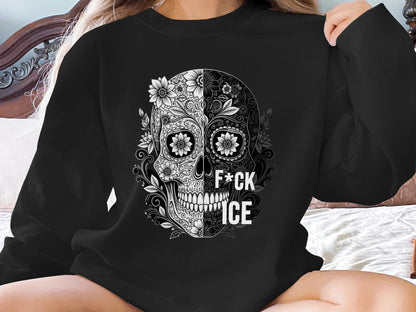 Floral Skull Design Statement Sweatshirt product