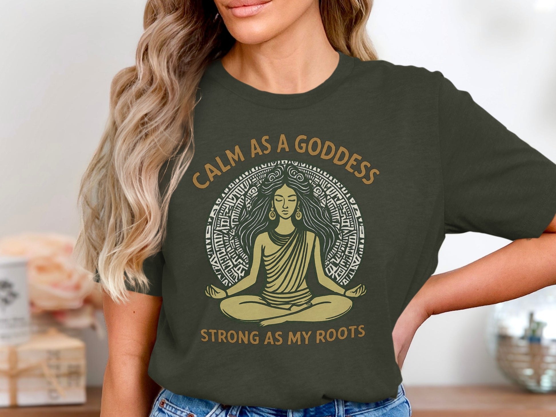 Calm As A Goddess Strong As My Roots Graphic T-shirt