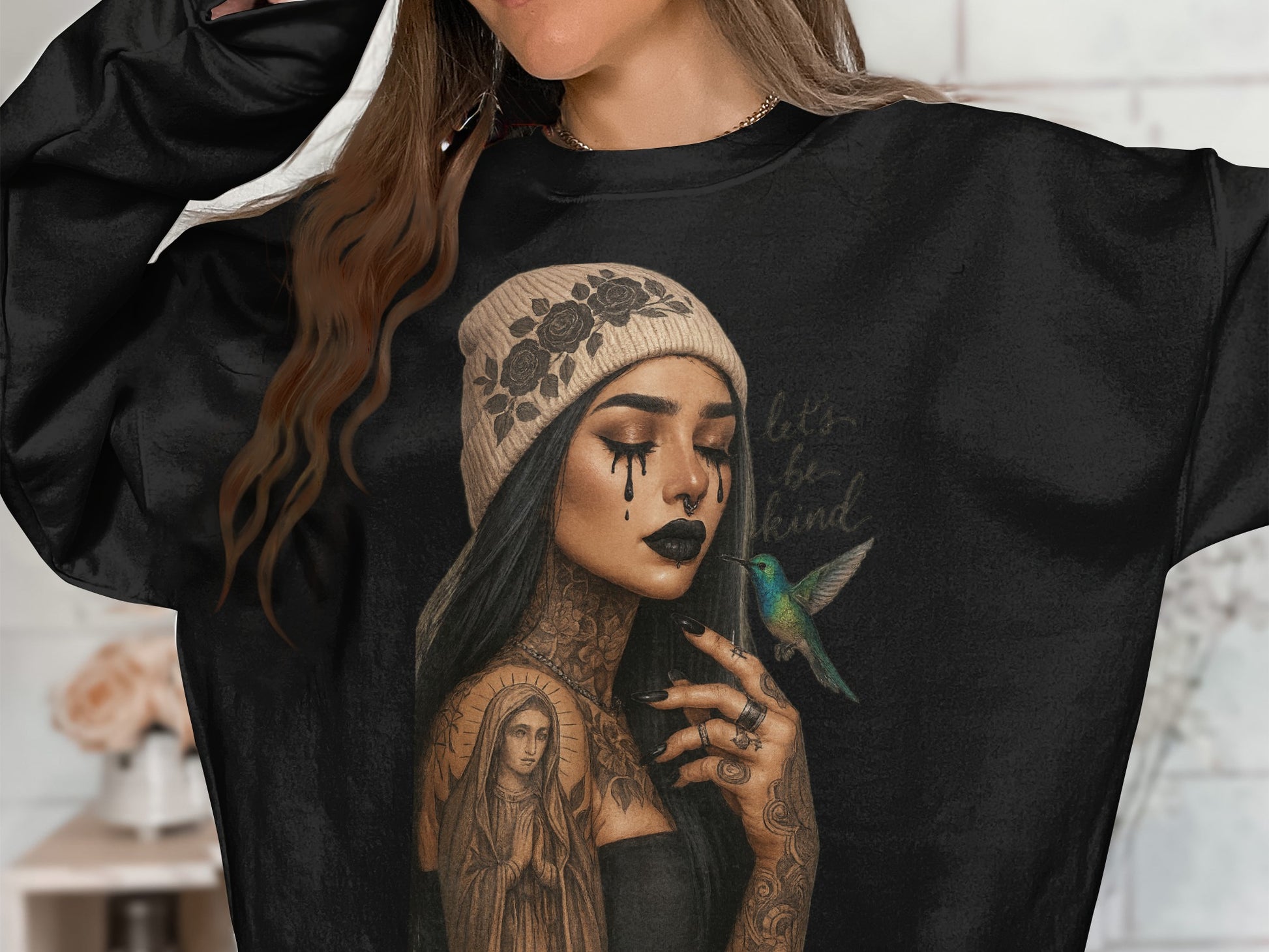Expressive Dark Teardrop Art Themed Sweatshirt product