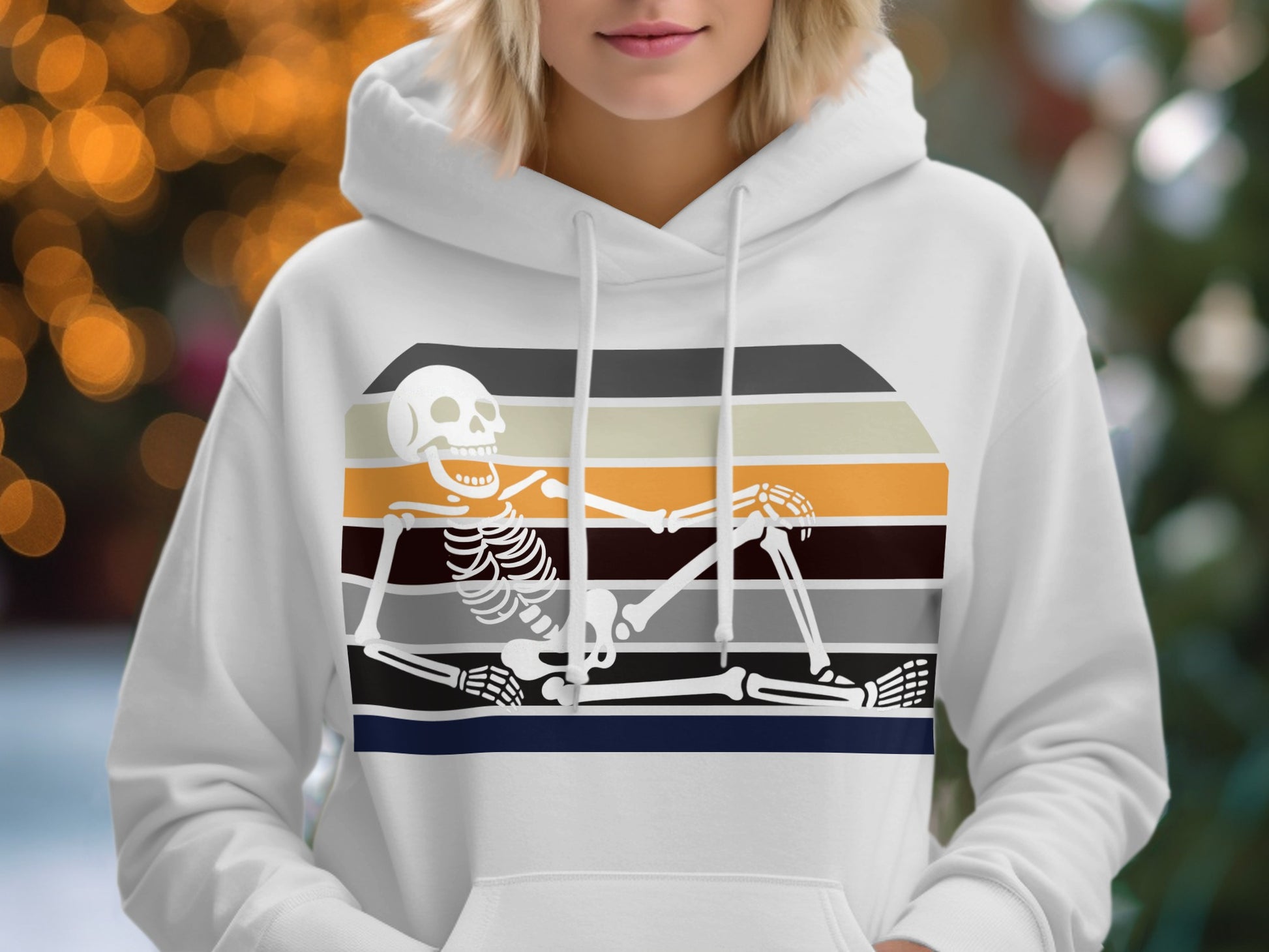 Retro Skeleton Striped Hoodie Sweatshirt product