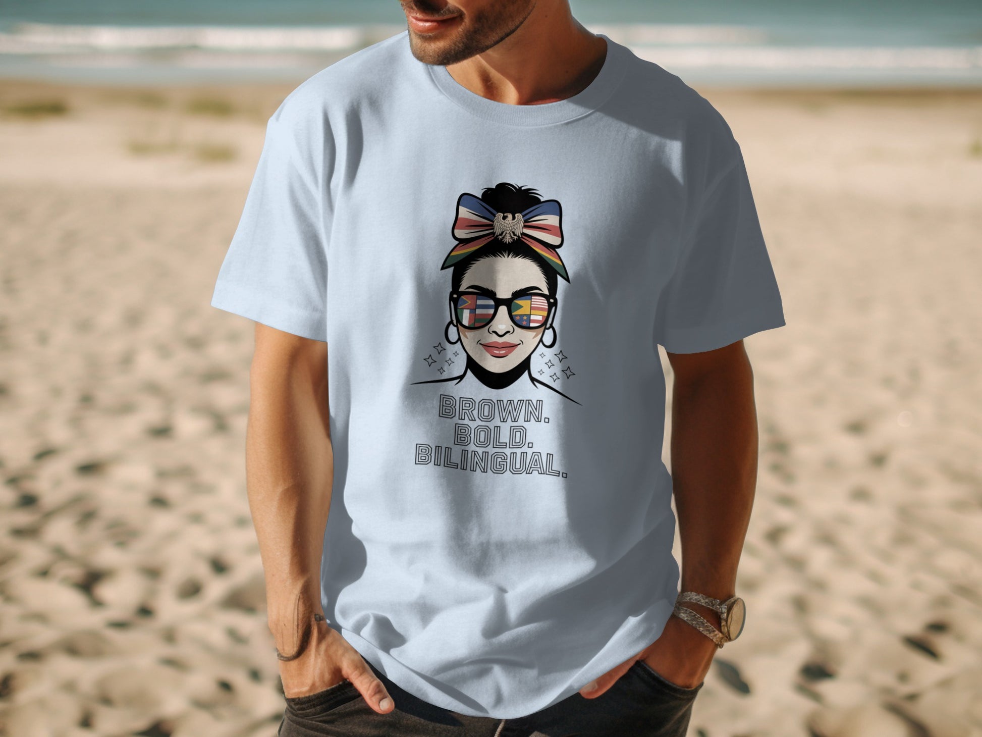Brown Bold Bilingual Graphic Casual Wear T-shirt product type