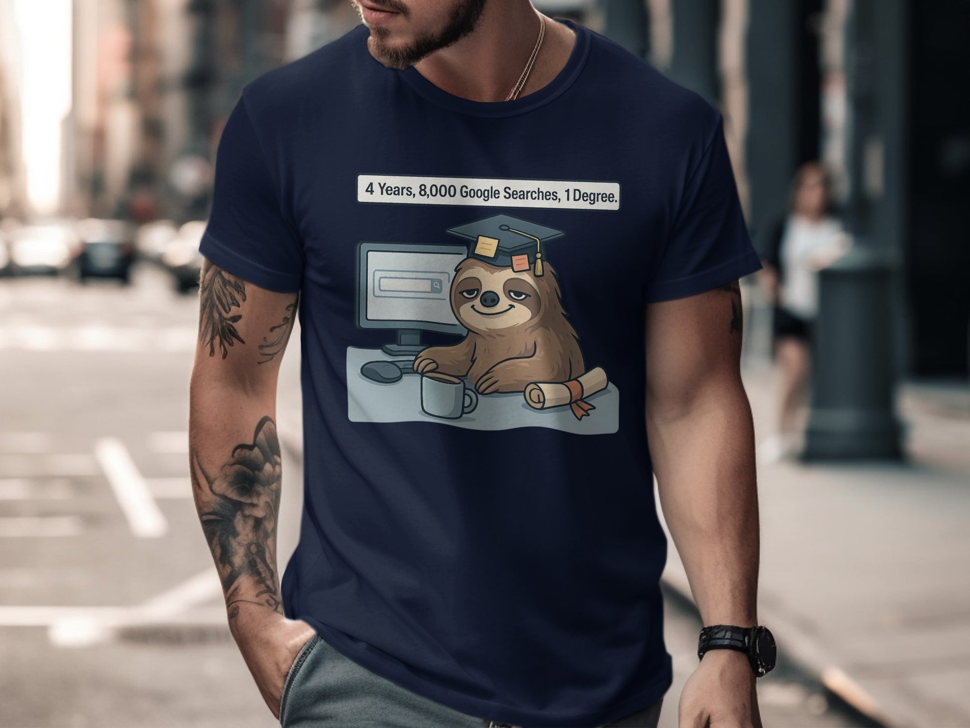 Sloth Graduation Funny Graphic Men's T-Shirt product