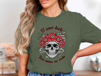 El Amor Duele Skull Rose Women's T Shirt Casual product