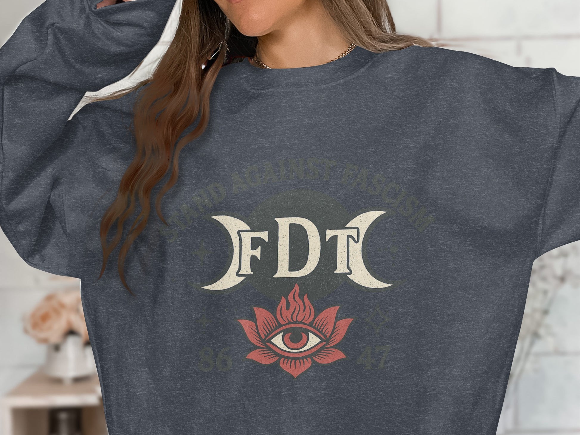 FDT Floral Graphic Charcoal Long Sleeve Shirt product