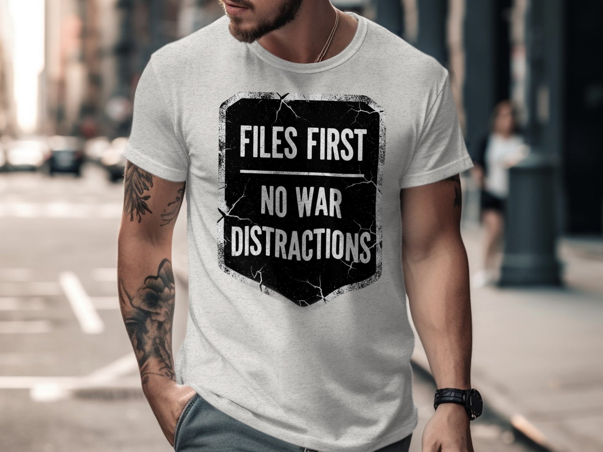 Files First No War Distractions T-shirt