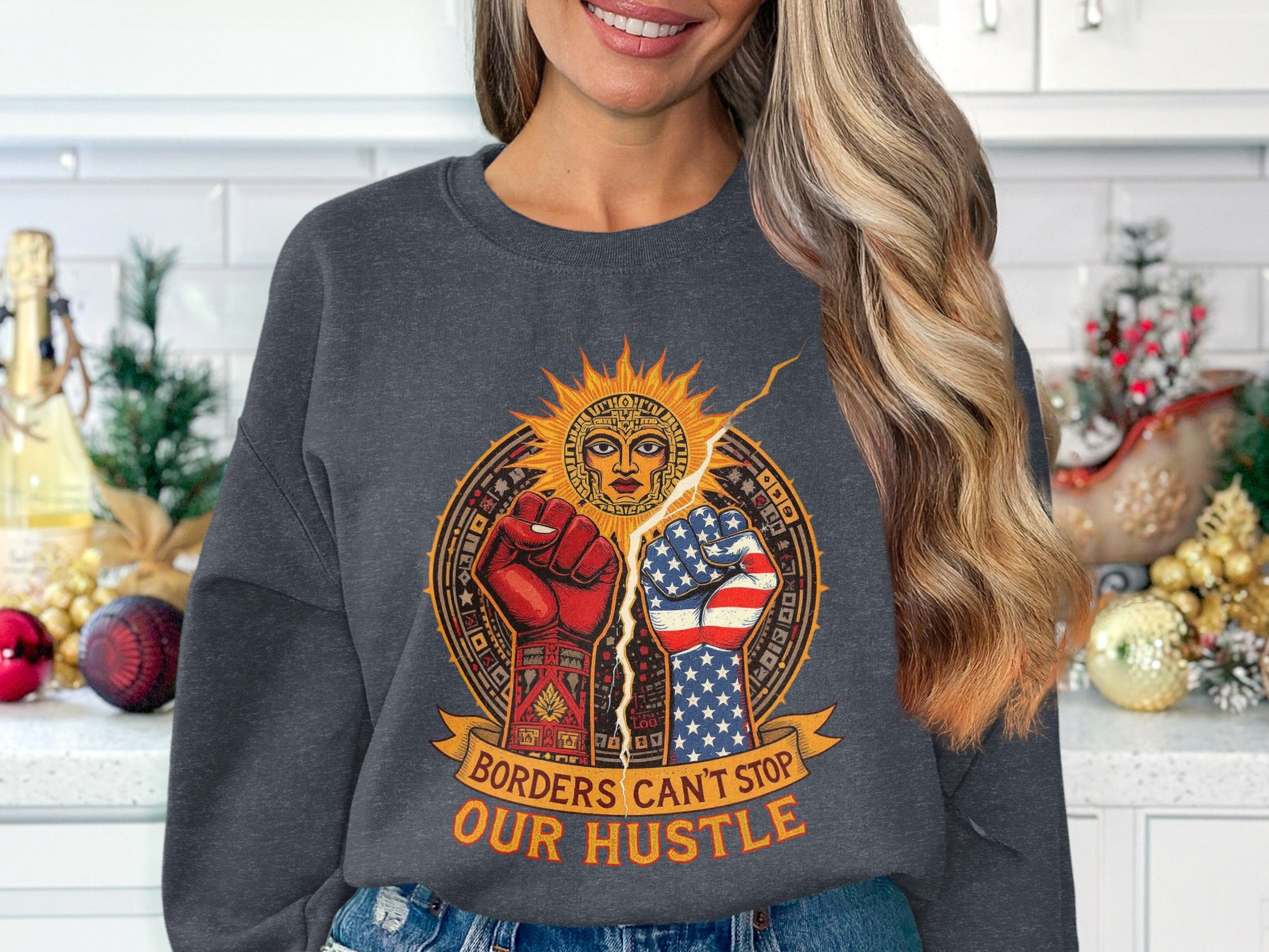 Borders Can't Stop Our Hustle long sleeve product