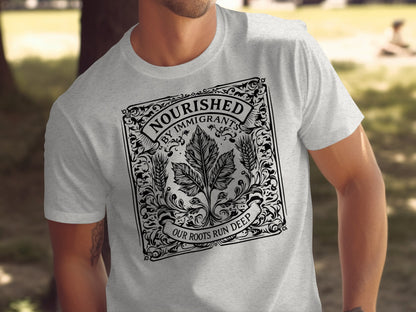 Nourished by Immigrants Our Roots Run Deep T-shirt