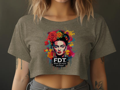 Vibrant Artistic Portrait of Woman FDT Crop Top product