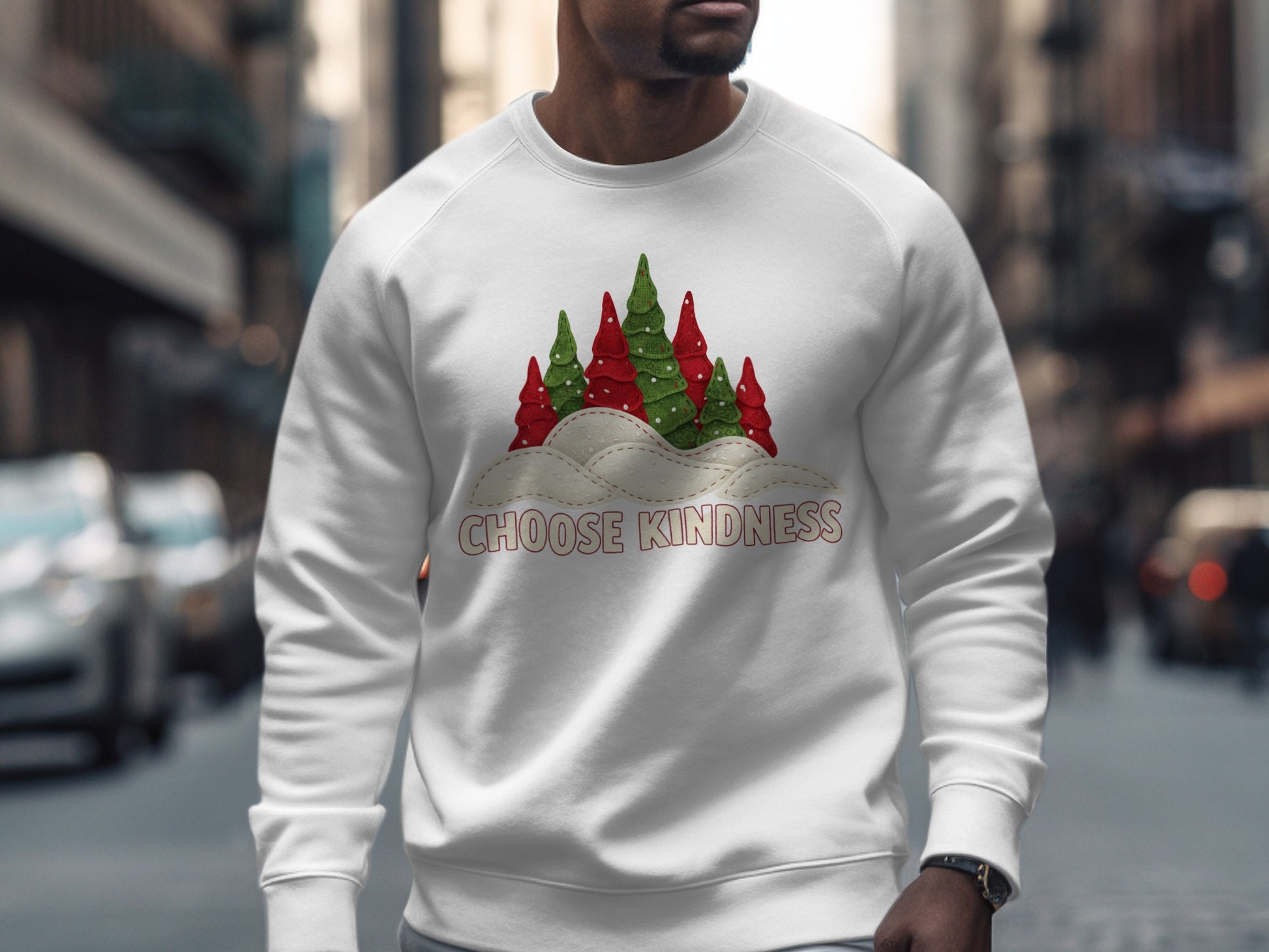 Choose Kindness Festive Trees Sweater product