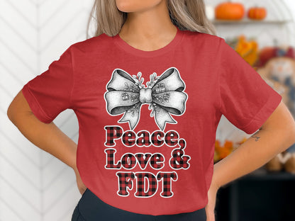 Peace Love FDT Graphic Tee for Casual Outfits
