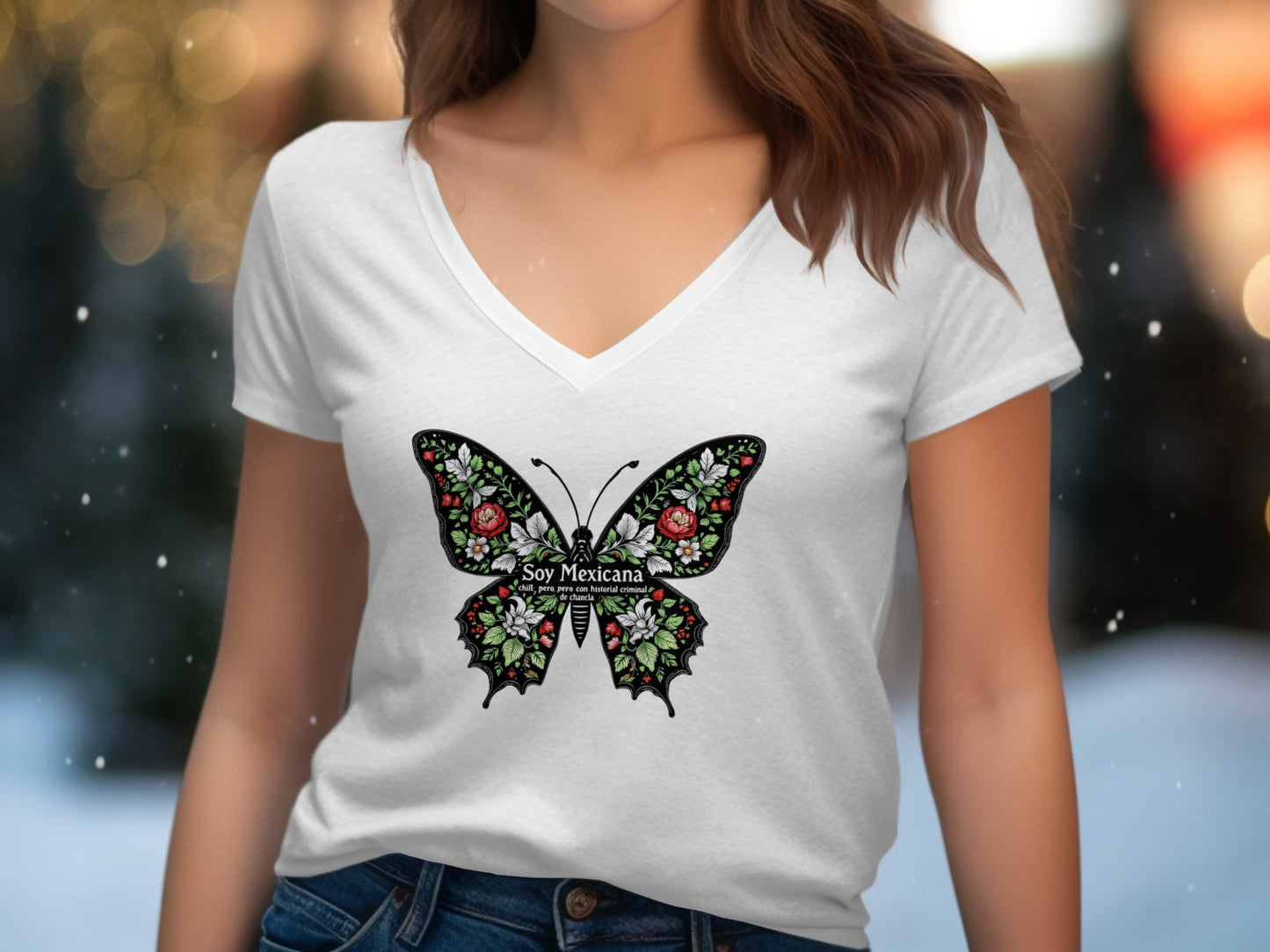 Soy Mexicana Butterfly Design Women's T-Shirt Product Type