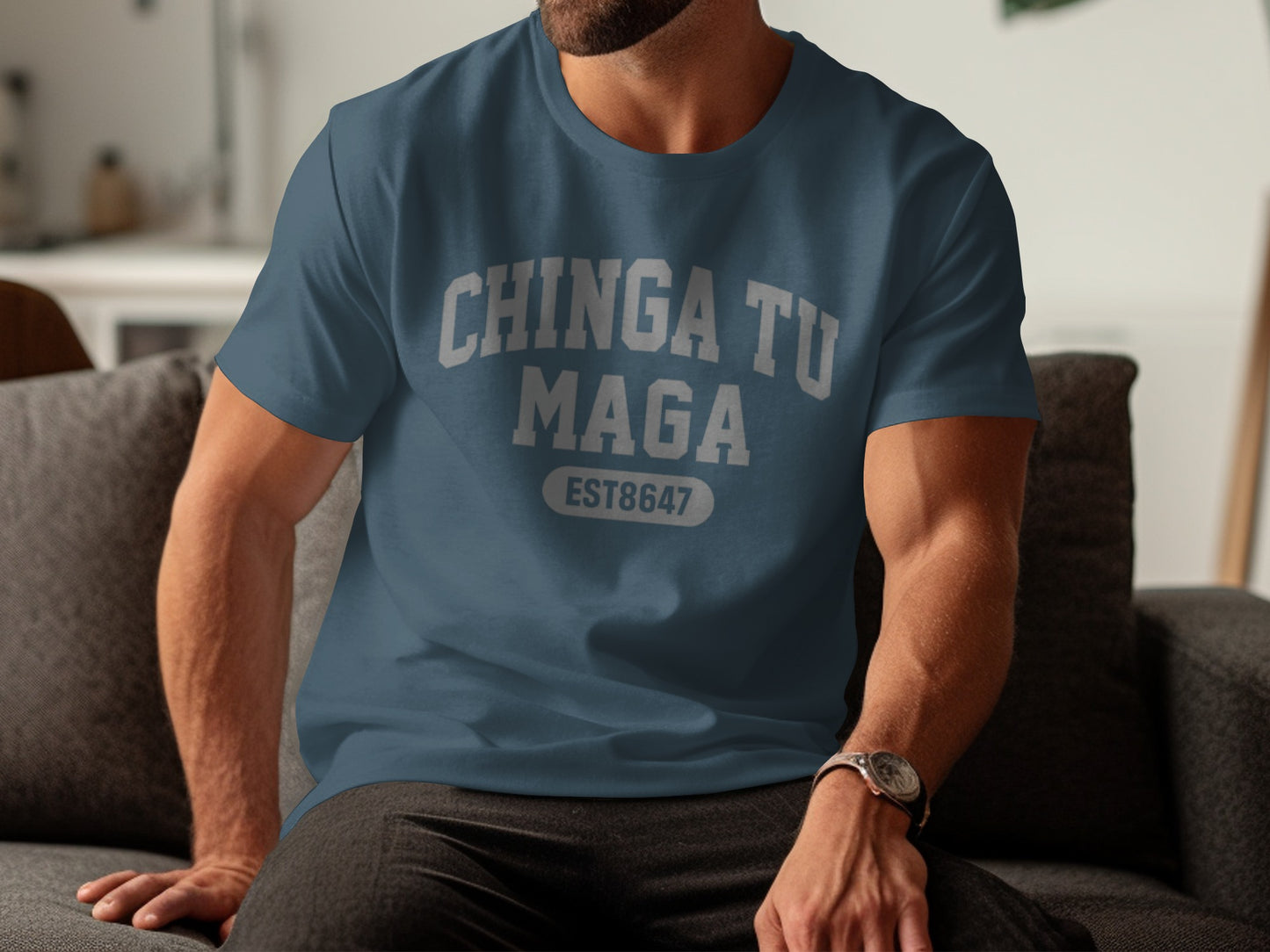 Chinga Tu Maga EST8647 Casual Graphic Shirt Product