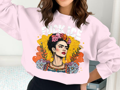 Colorful Frida Kahlo Graphic Sweatshirt Design
