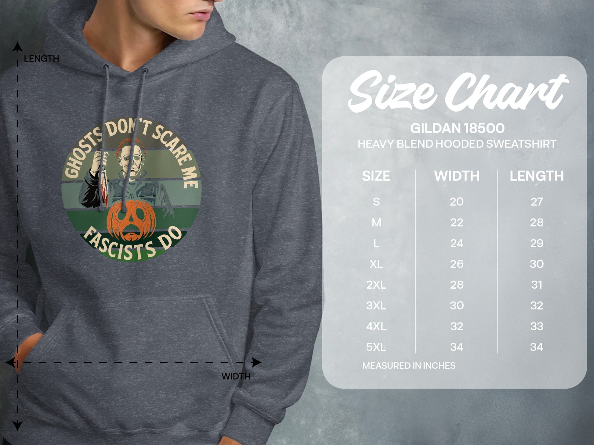 Ghosts Don't Scare Me Fascists Do Hooded Sweatshirt product type