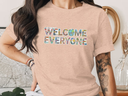Welcome Everyone Graphic T-shirt for Casual Wear