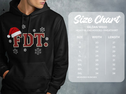 FDT Christmas Hoodie with Snowflake Decorations