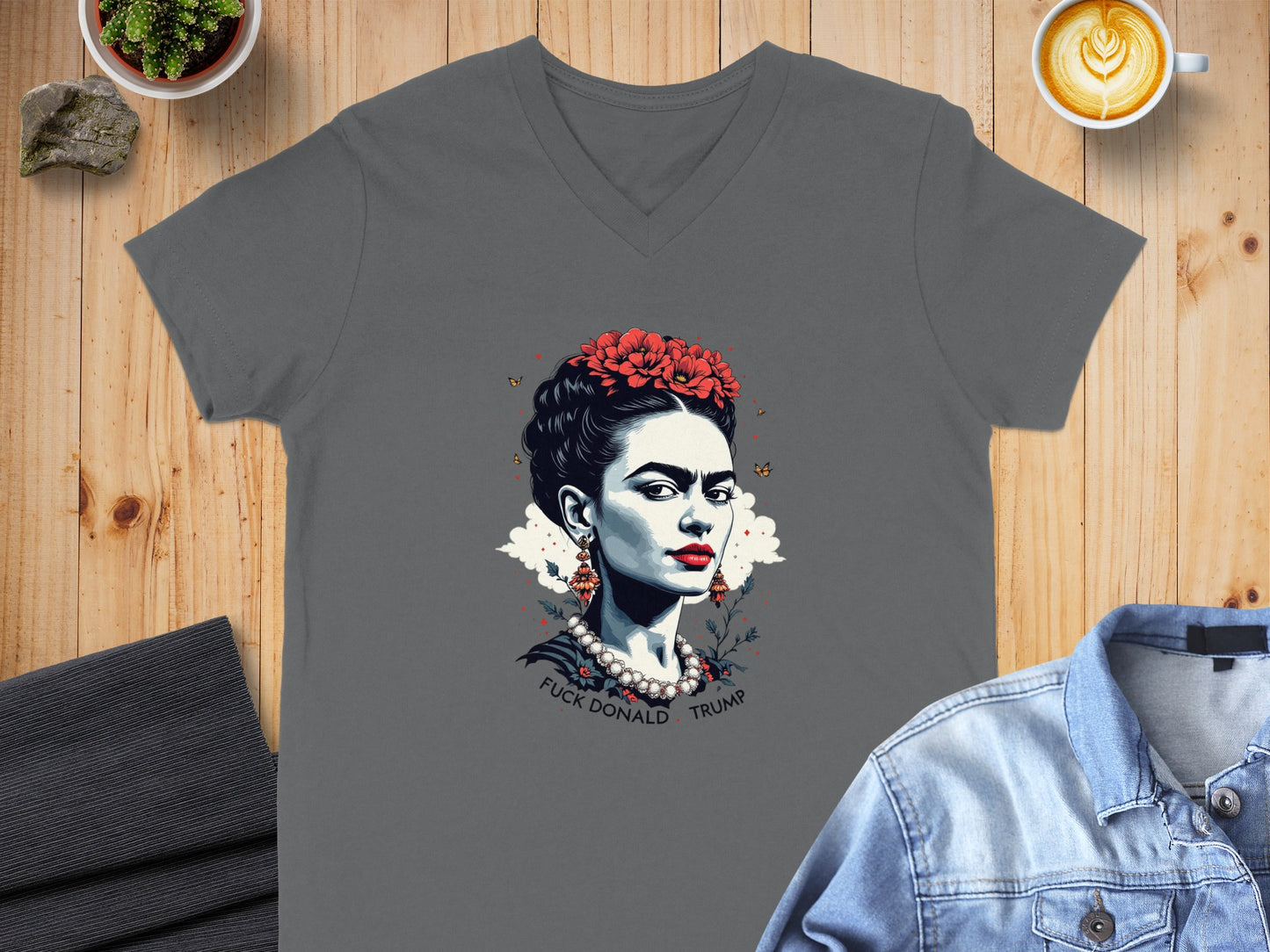 Frida Kahlo Graphic Art Statement T-Shirt product type