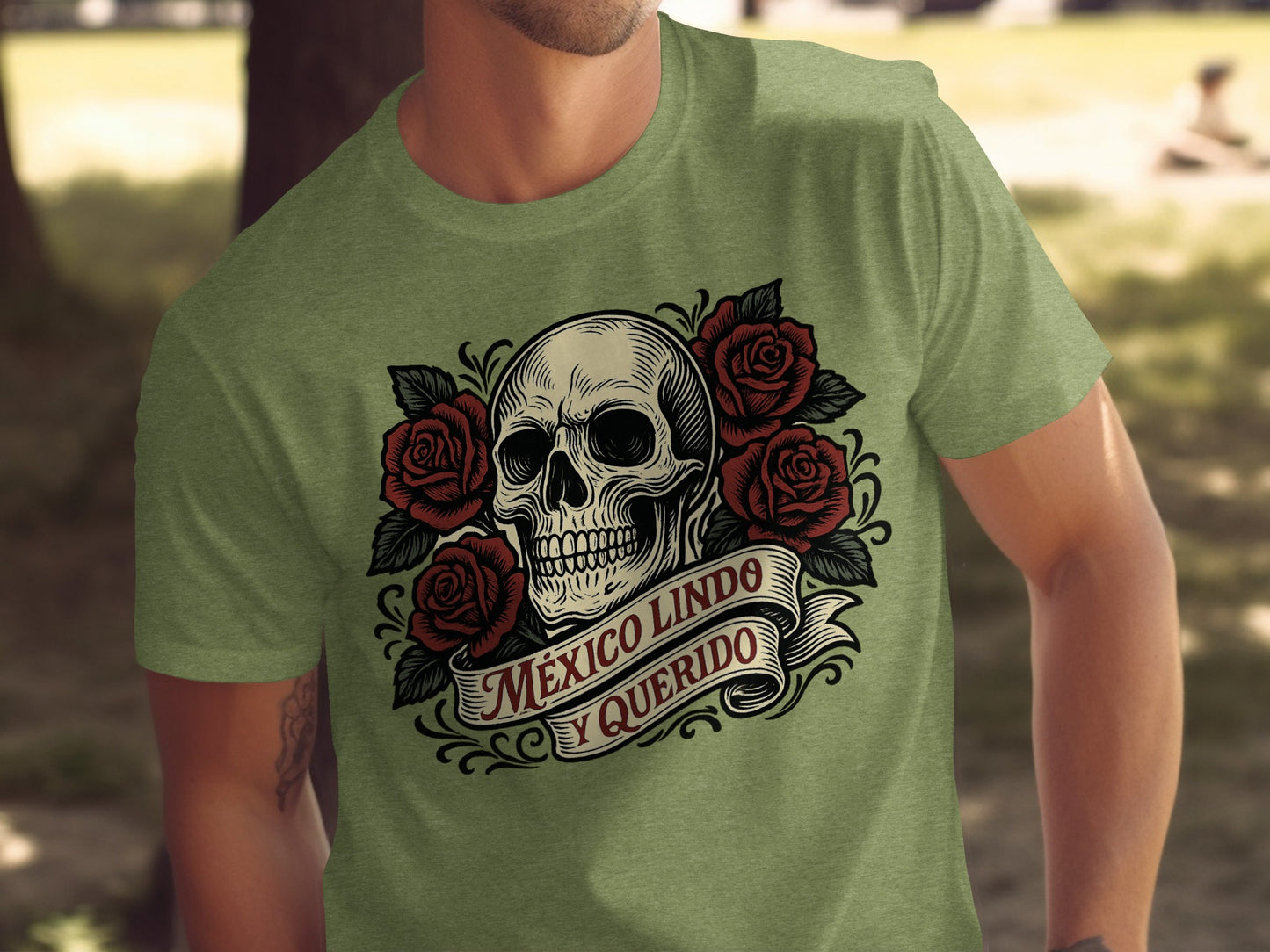 Mexico Lindo y Querido Skull Design T-shirt product type