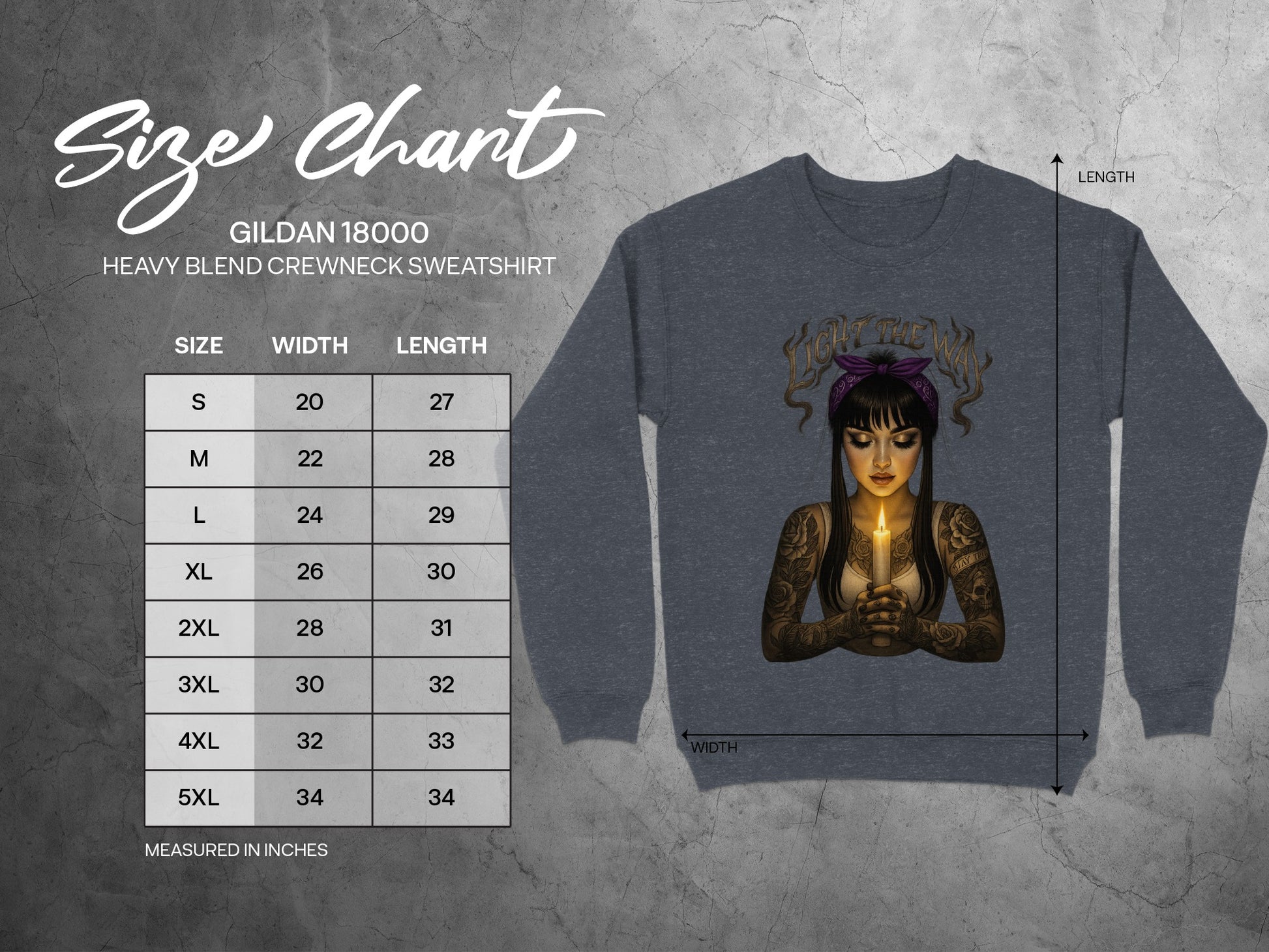 Intricate Tattooed Girl Candle Design Sweatshirt product