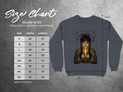 Intricate Tattooed Girl Candle Design Sweatshirt product