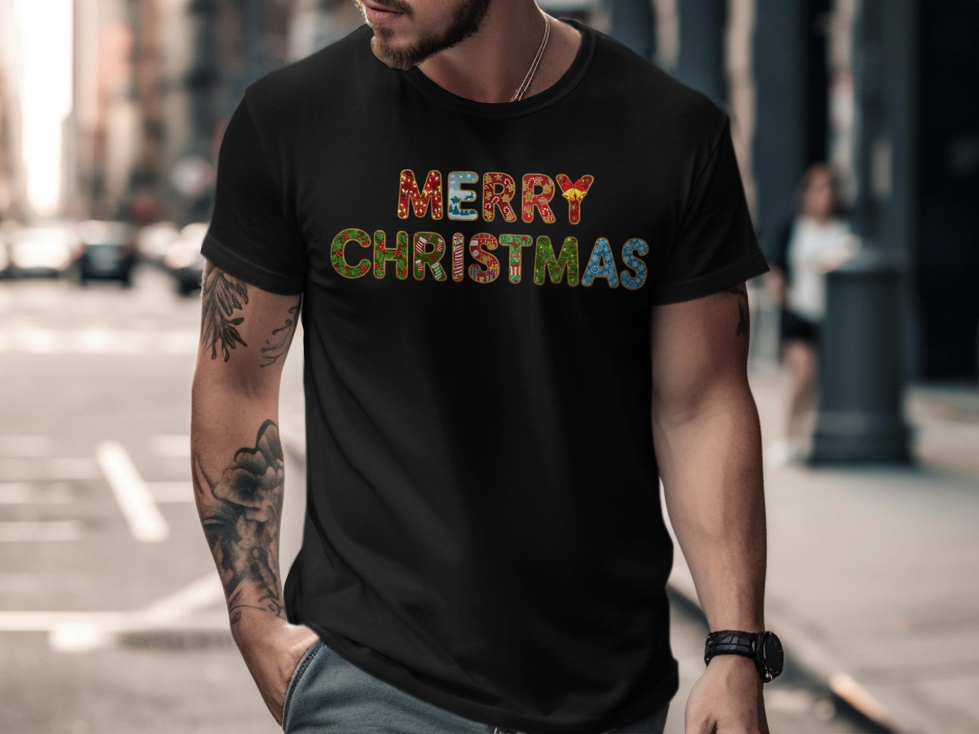 Festive Merry Christmas Graphic T-Shirt Design
