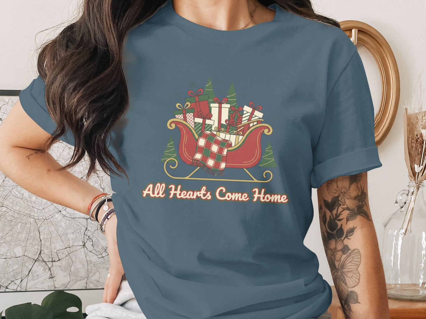 All Hearts Come Home Festive Sleigh Graphic Tee