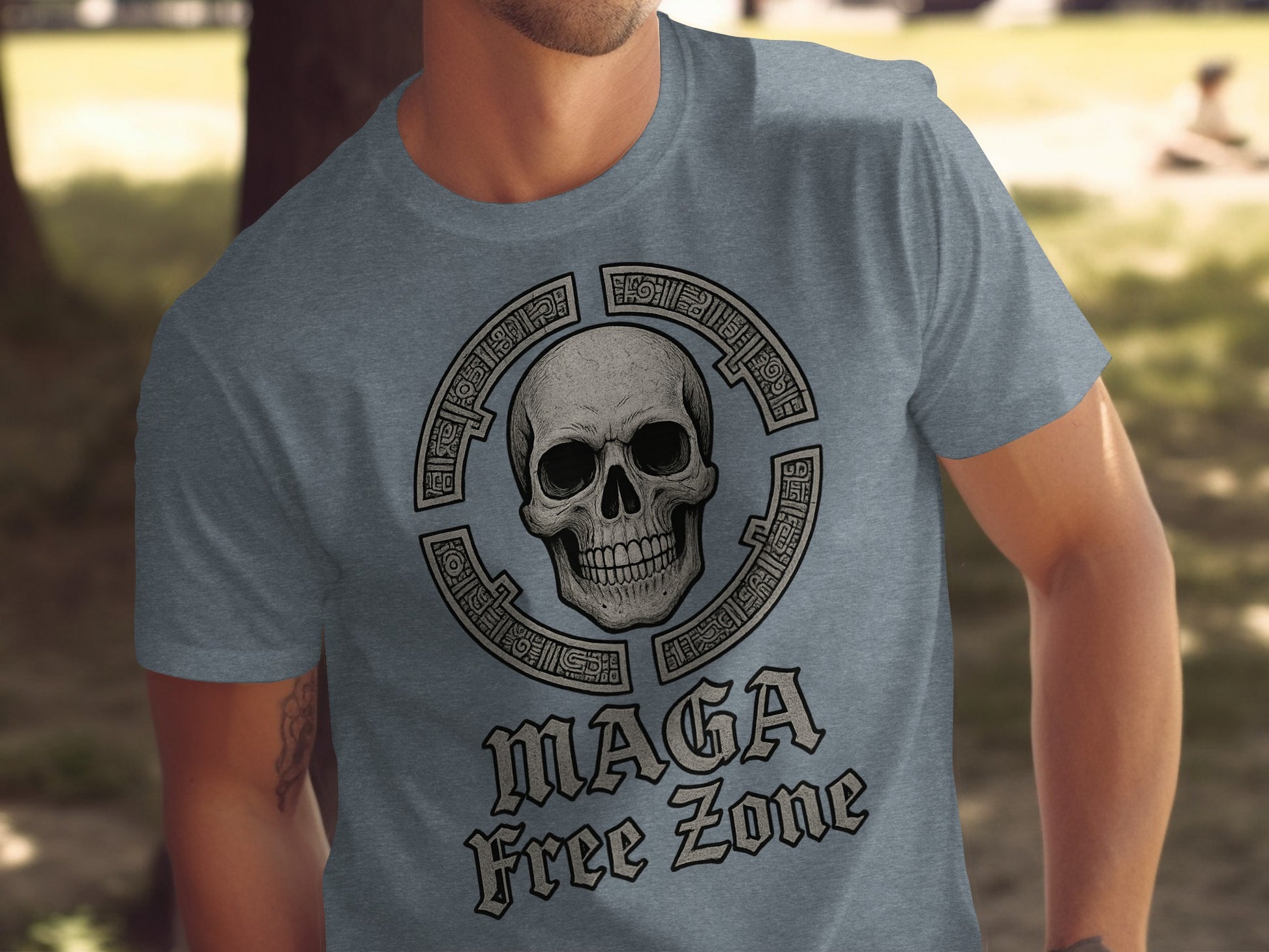 Skull Illustration MAGA Free Zone T-shirt