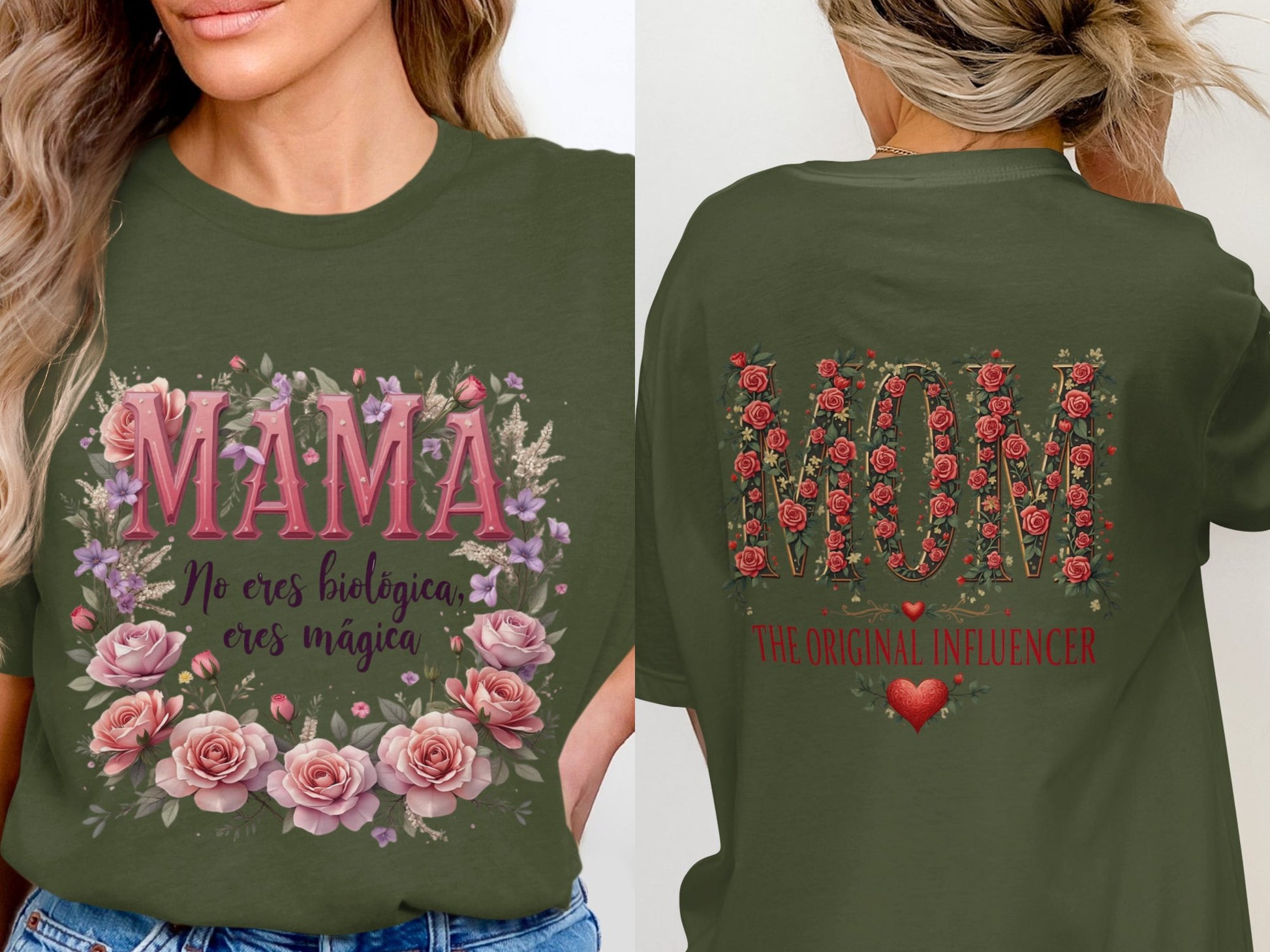 Mama and Mom Floral Print Influencer Shirt Product