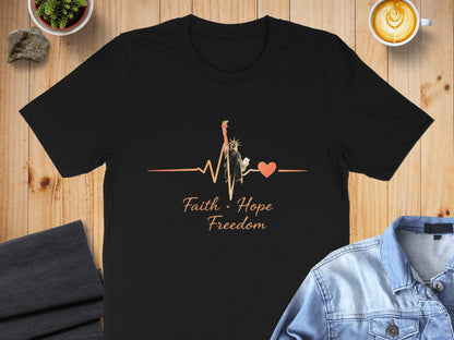 Stylish Faith Hope Freedom Quote Printed T-shirt product