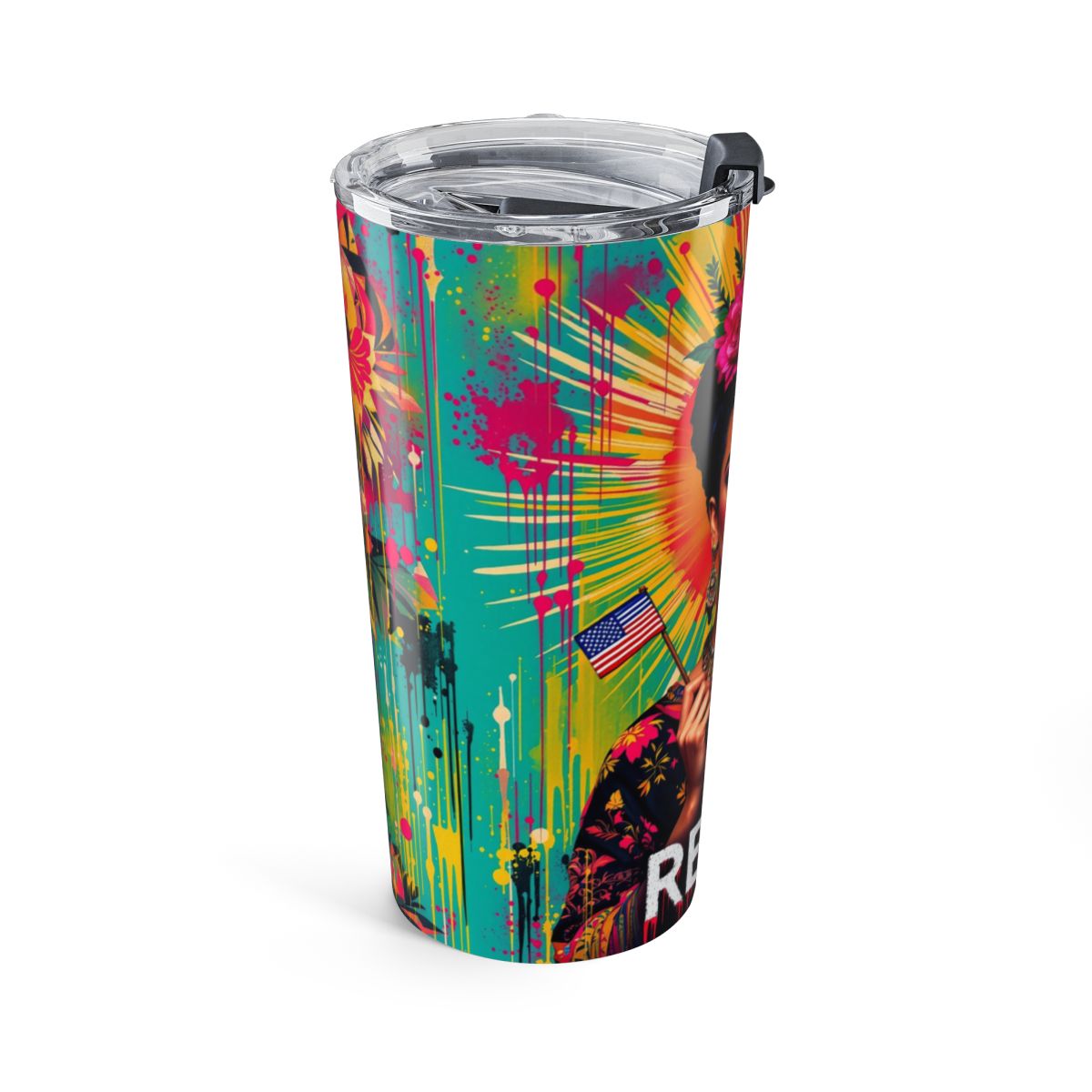 Vibrant Artistic Explosion Travel Tumbler for All Users