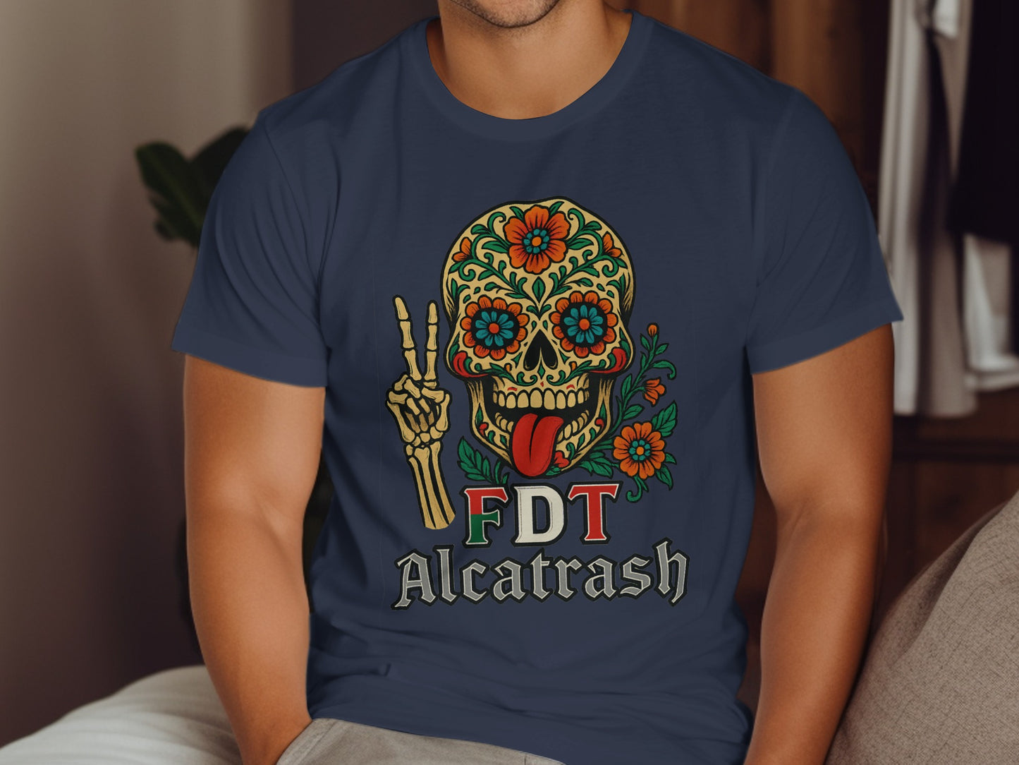FDT Alcatrash Skull with Flowers Design T-shirt product