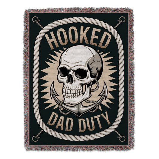 Hooked Dad Duty Skull Graphic Blanket product