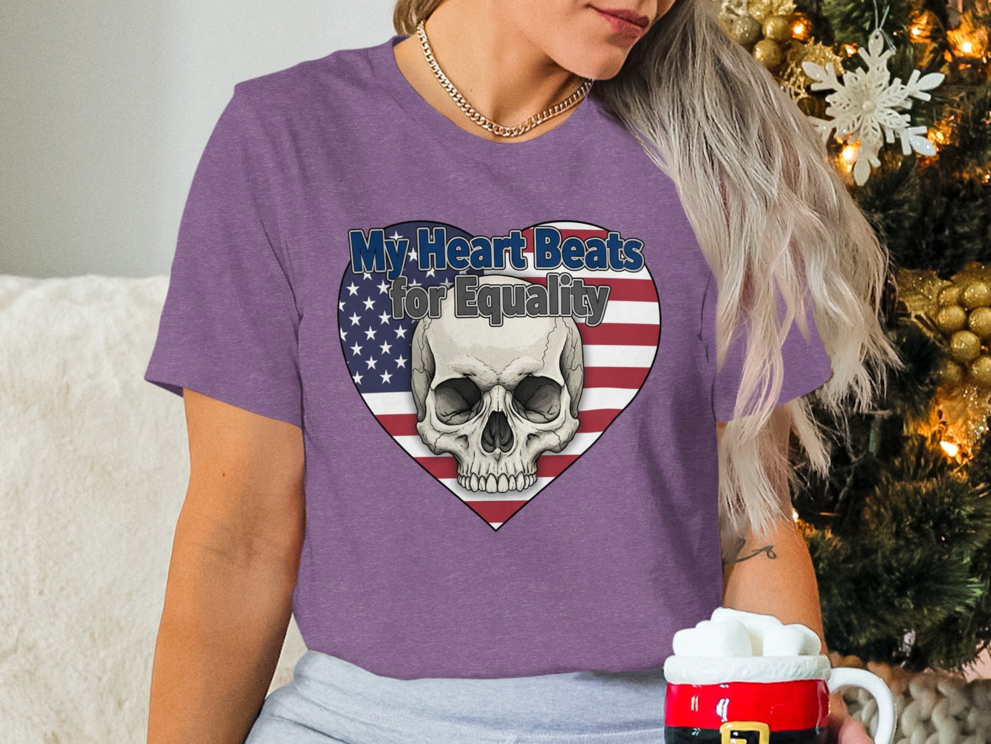 My Heart Beats for Equality Skull T-Shirt