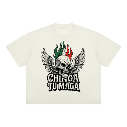 Chinga Tu Maga Unisex Boxy Drop Shoulder T-Shirt
