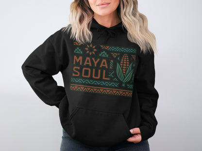 Stylish Black Mayan Soul Graphic Hoodie product