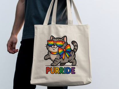 Cute Rainbow Cat Pride Tote Bag Purride product type