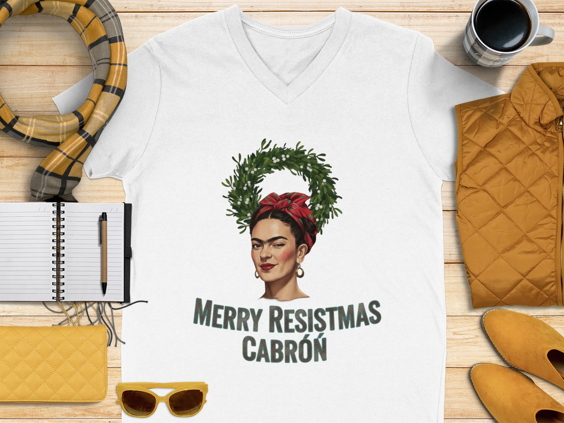 Merry Resistmas Cabrón V-neck T-shirt