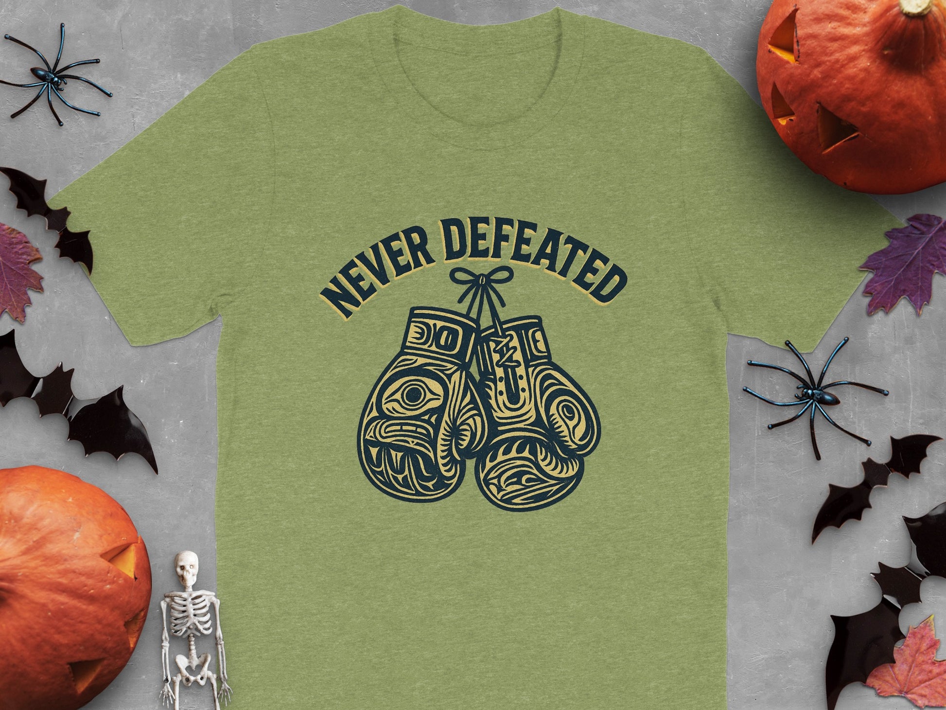 Never Defeated Boxing Gloves Graphic T-Shirt product type