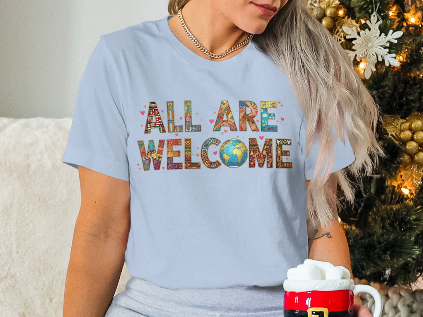 All Are Welcome Graphic Tee Shirt