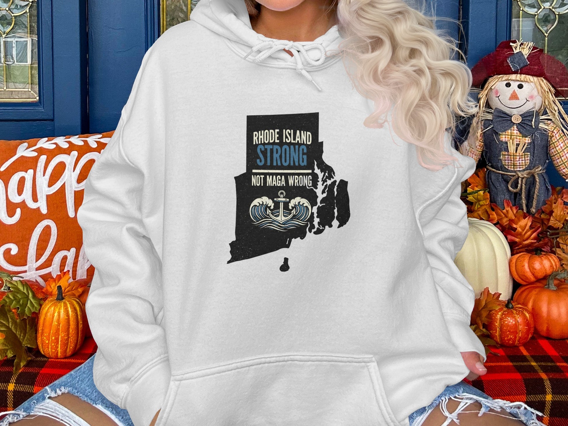Rhode Island Strong Not Maga Wrong Hooded Sweatshirt product type
