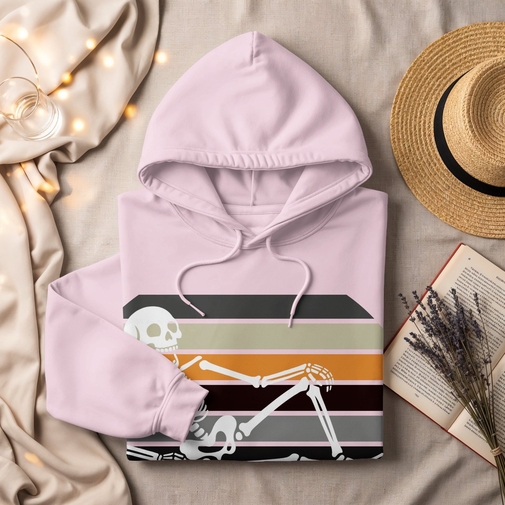 Retro Skeleton Stripes Graphic Hoodie product