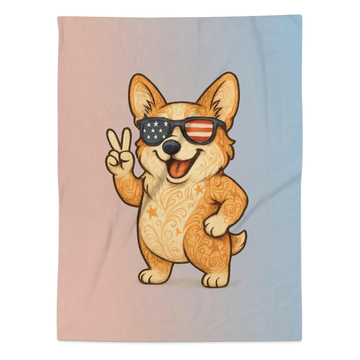 Cool Corgi with Sunglasses Graphic Blanket product