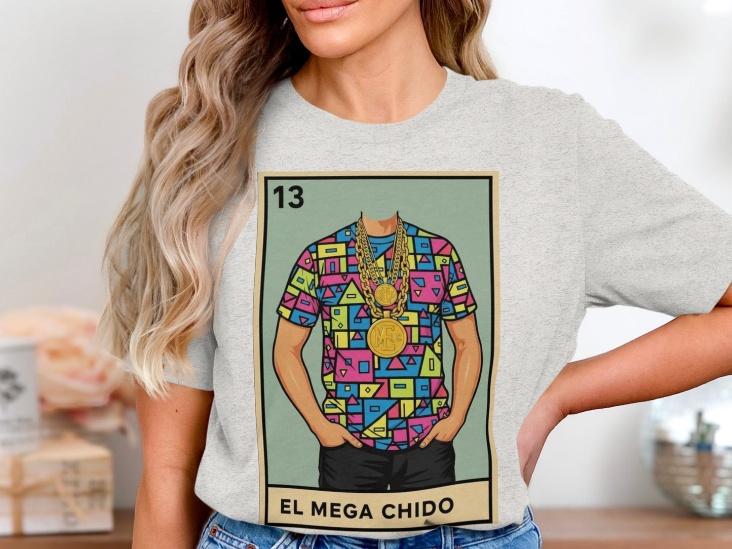 El Mega Chido Colorful Geometric Design T-shirt product type